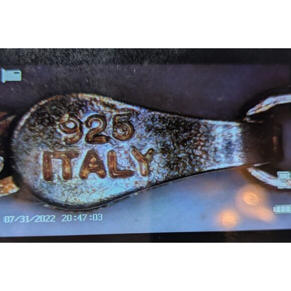 925 Italy Sterling Silver Filigree Heart Pendant Necklace 0.4oz Rope Chain - Picture 3 of 3